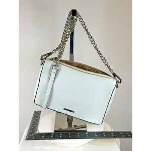 Rebecca Minkoff Light Gray Leather Chain Shoulder Bag – Excellent Condition